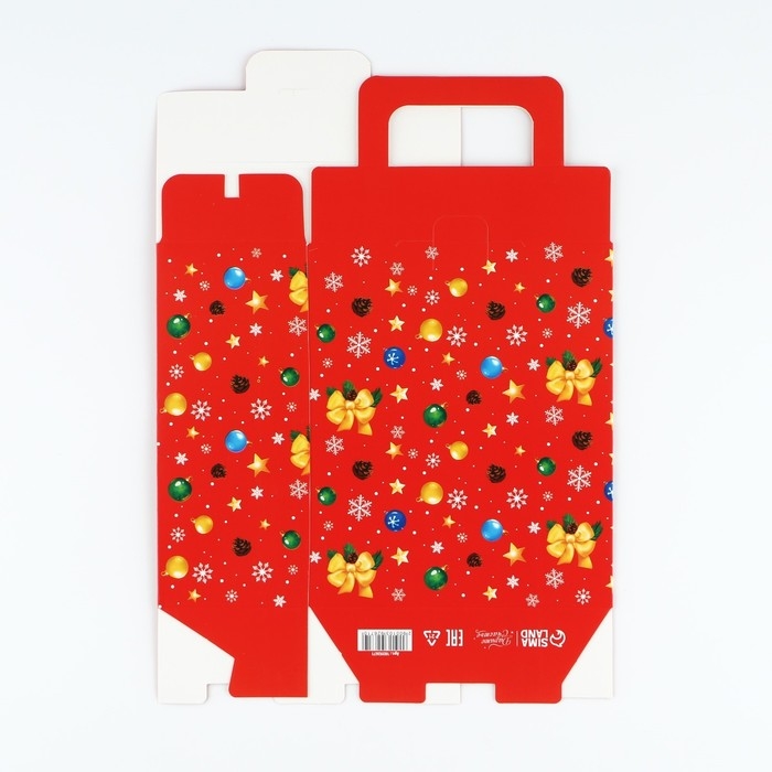 Подарочная коробка новогодняя новогодняя складная с 3D эффектом «Новогодний венок», 18 x 15 x 7.5 см, Новый год Подарочная коробка новогодняя новогодняя складная с 3D эффектом «Новогодний венок», 18 x 15 x 7.5 см, Новый год