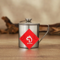 Кружка из нержавеющей стали Доляна «Индия» «Тарун», 300 мл, 11×7,7×10 см, с крышкой Кружка из нержавеющей стали Доляна «Индия» «Тарун», 300 мл, 11×7,7×10 см, с крышкой