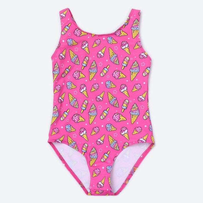 Купальник слитный, цвет розовый/мороженое, рост 128 см Купальник слитный, цвет розовый/мороженое, рост 128 см