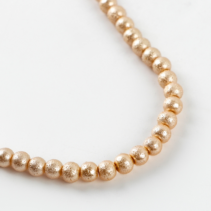 Бусины из стекла, набор 140 шт., размер 1 шт. &mdash; 6 мм, цвет золотой