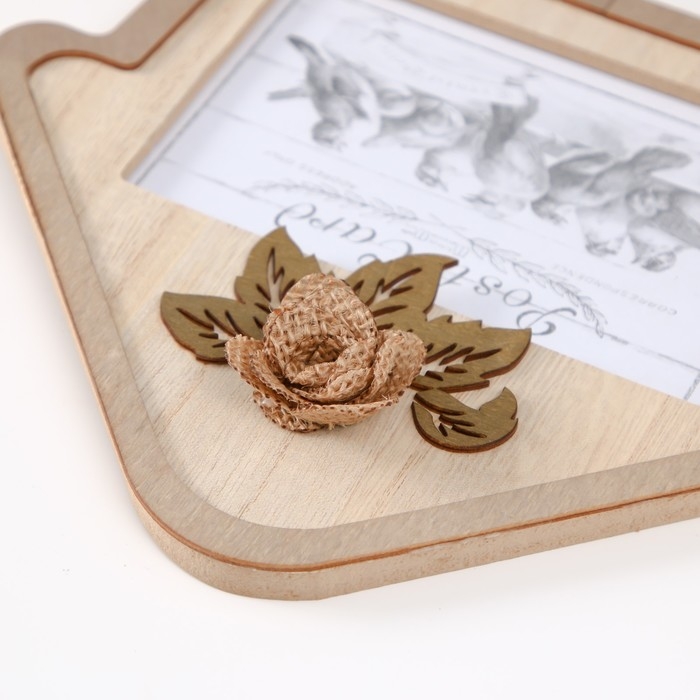 Фоторамка дерево на 1 фото 10х15 см Фоторамка дерево на 1 фото 10х15 см "Дом с розой" 23х2х19,5 см