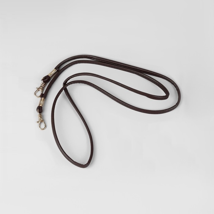 Ручка-шнурок для сумки, с карабинами, 120 &times; 0,6 см, цвет коричневый