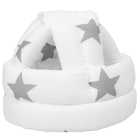 Противоударная Шапка - шлем для детей, Большие звезды, цвет белый Противоударная Шапка - шлем для детей, Большие звезды, цвет белый