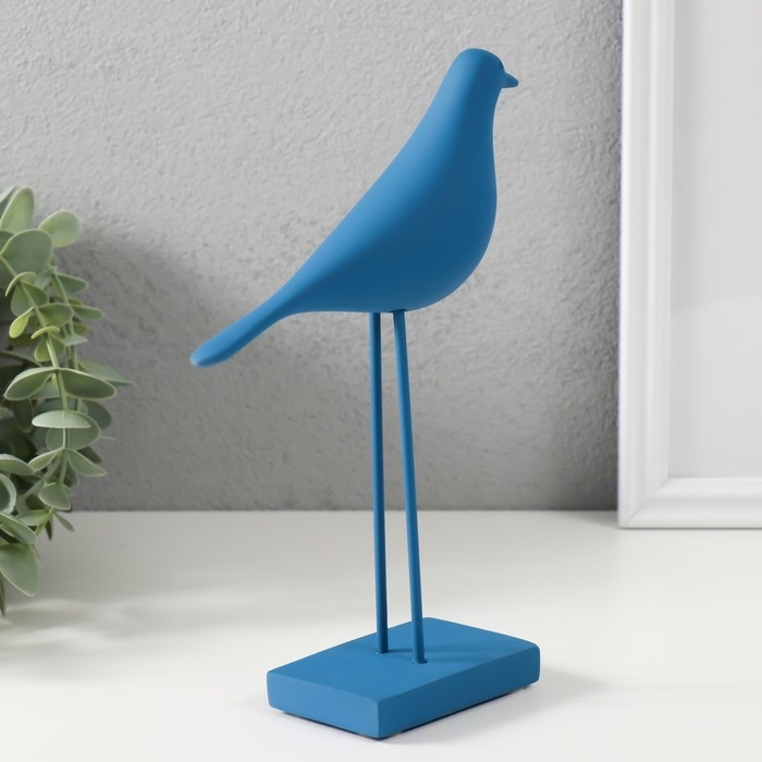 Сувенир полистоун "Птица - длинные лапки" ярко-синяя 22х15 см