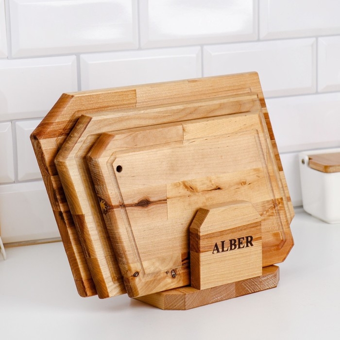 Набор досок разделочных Набор досок разделочных "Ромб" в кассете (36х22х1,8;32х20х1,8;28х18х1,8) см