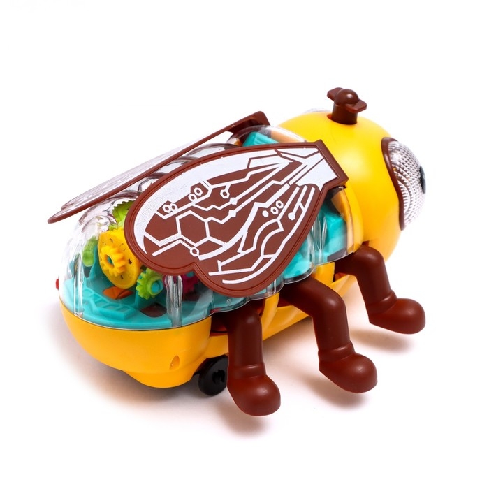 Пчела «Шестерёнки», свет и звук, работает от батареек, цвет жёлтый Пчела «Шестерёнки», свет и звук, работает от батареек, цвет жёлтый