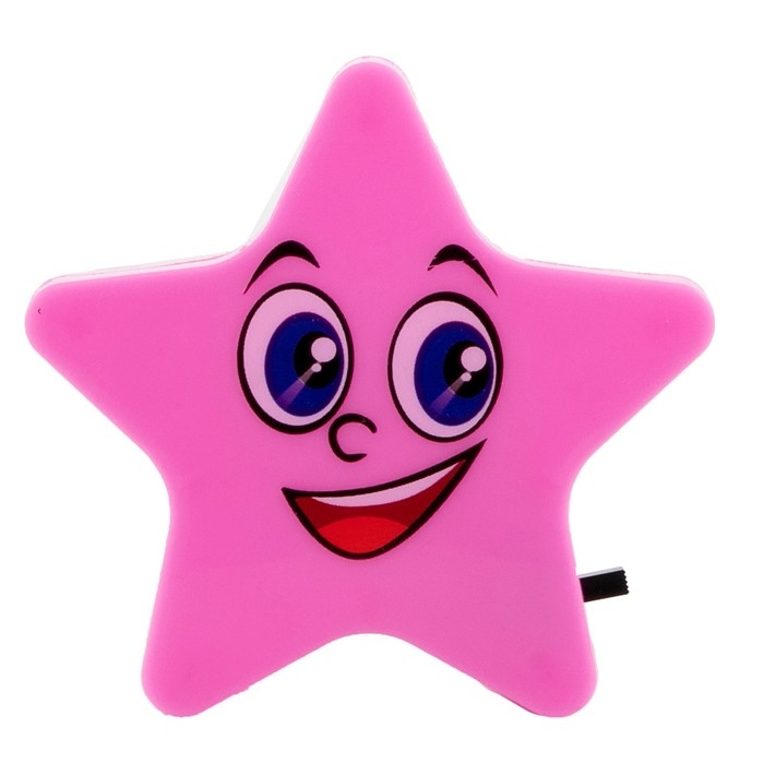 Ночник пластик LED "Звёздочка" МИКС 8х8х2,5 см RISALUX