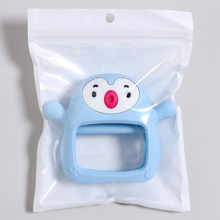 Прорезыватель зубной «Пингвинёнок», в форме соска c ручкой, цвет голубой Прорезыватель зубной «Пингвинёнок», в форме соска c ручкой, цвет голубой