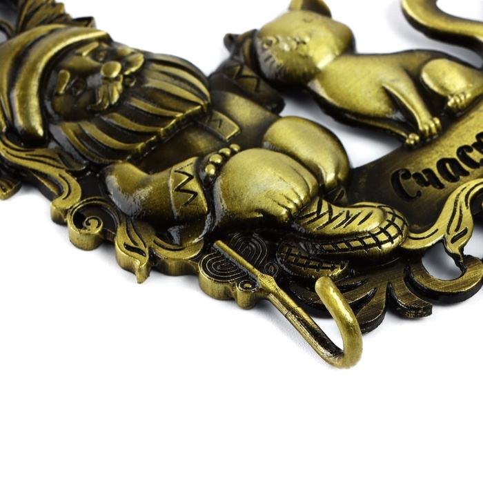 Ключница настенная &laquo;Счастья этому дому&raquo;, домовой, 10.4 х 11.5 см