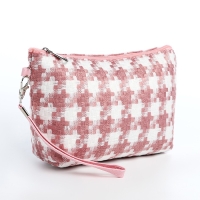 Косметичка на молнии, цвет белый/розовый Косметичка на молнии, цвет белый/розовый