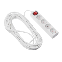 Удлинитель Luazon Lighting, 4 розетки, 10 м, 6 А, 1300 Вт, 3х0.75 мм2, с з/к, с выкл., Б Удлинитель Luazon Lighting, 4 розетки, 10 м, 6 А, 1300 Вт, 3х0.75 мм2, с з/к, с выкл., Б