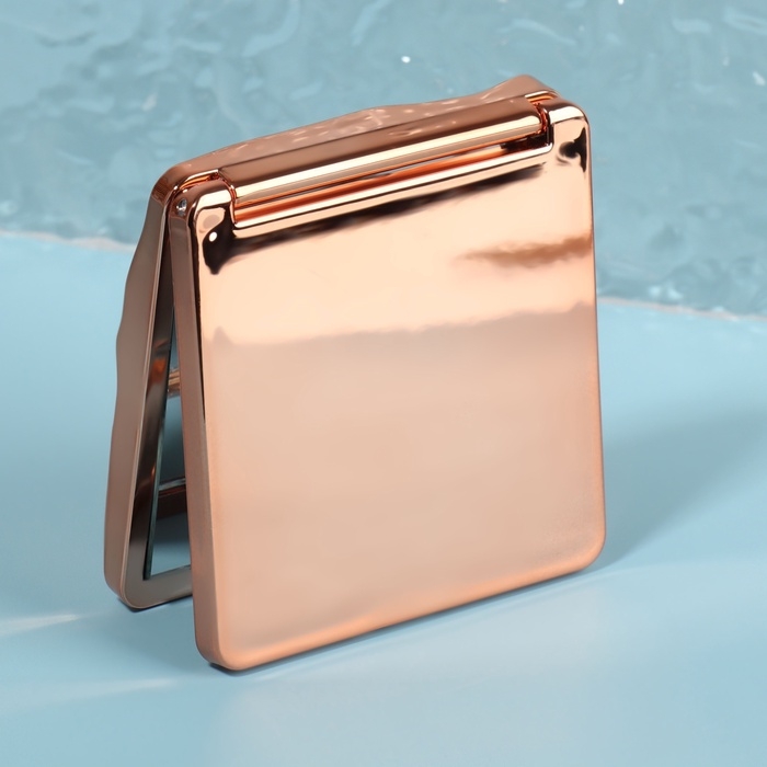 Зеркало складное &laquo;Волны&raquo;, 7 &times; 7 см, цвет розовое золото