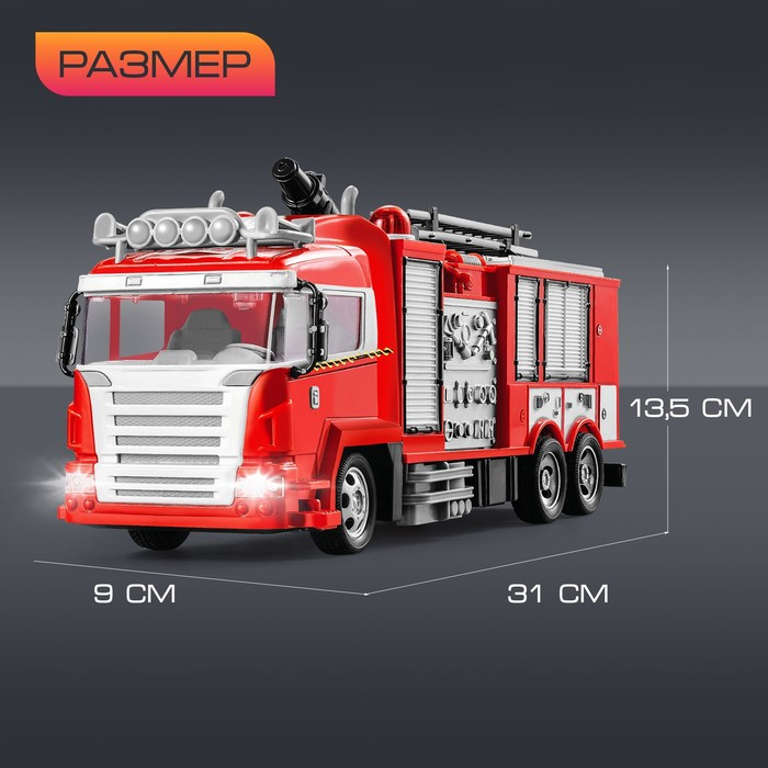 Машина радиоуправляемая «Пожарная охрана», стреляет водой, световые эффекты, работает от аккумулятора Машина радиоуправляемая «Пожарная охрана», стреляет водой, световые эффекты, работает от аккумулятора