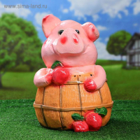 Садовая фигура "Поросенок банщик" розовый 32х42см Садовая фигура "Поросенок банщик" розовый 32х42см