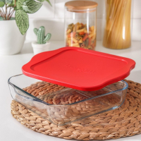 Лоток из жаропрочного стекла с крышкой Borcam, 2 л, 22×22 см, квадратный Лоток из жаропрочного стекла с крышкой Borcam, 2 л, 22×22 см, квадратный
