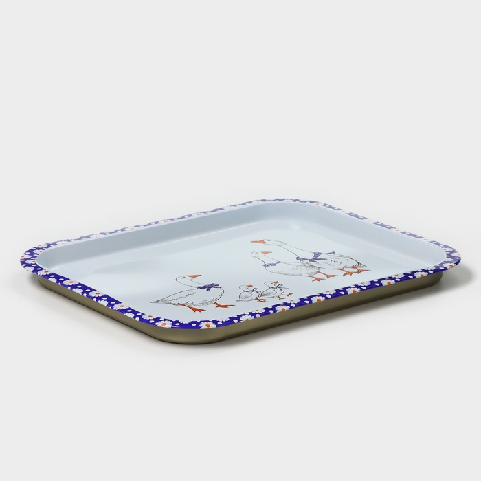 Поднос &laquo;Гуси&raquo;, 32,8 х 25,8 см, жесть
