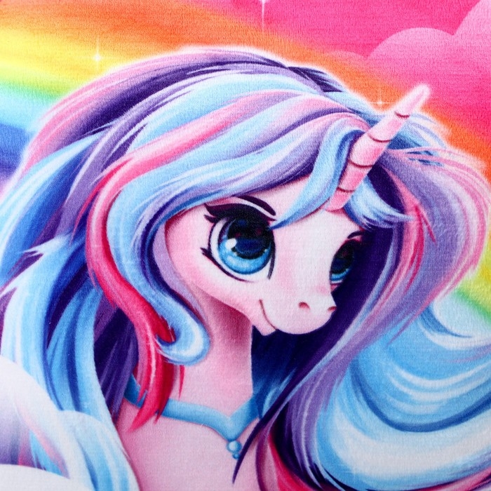 Рюкзак детский плюшевый для девочки &laquo;Радужный единорожик&raquo;, 23 &times; 23 &times; 7 см