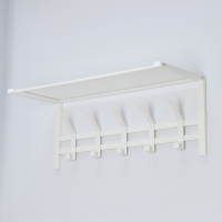Вешалка с полкой &laquo;Торонто 21&raquo;, 67&times;27&times;27 см, 5 двойных крючков, цвет белый