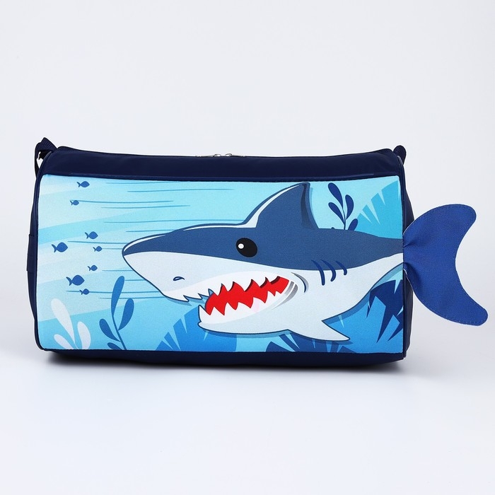 Сумка детская спортивная для мальчика &laquo;Акула&raquo;, 40х21х24см, цвет синий