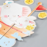 Наклейка EVA интерьерная "Слоник и зайчик на воздушном кораблике" 41х31,5 см