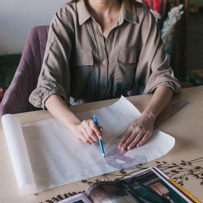 Лекало портновское метрическое &laquo;Бочок&raquo;, с проймой, 47 &times; 12,5 см, толщина 0,5 мм, цвет прозрачный