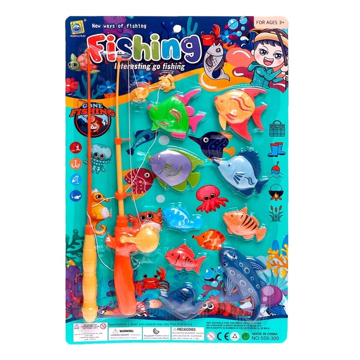 Рыбалка &laquo;Морские приключения&raquo;, 9 рыбок, 2 удочки