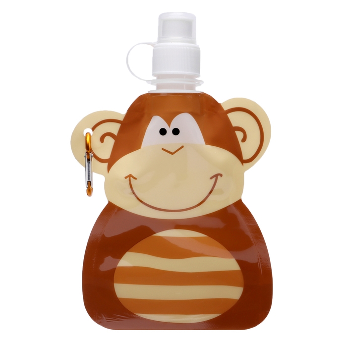 Фляжка для воды детская, 280 мл Фляжка для воды детская, 280 мл "Обезьянка", 22 х 12 см
