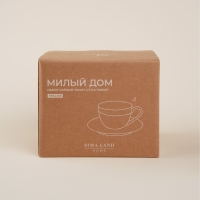 Набор чайный фарфоровый SL Home &laquo;Милый дом&raquo;, 4 предмета: 2 чашки 275 мл, 2 блюдца d=15,5 см, цвет белый