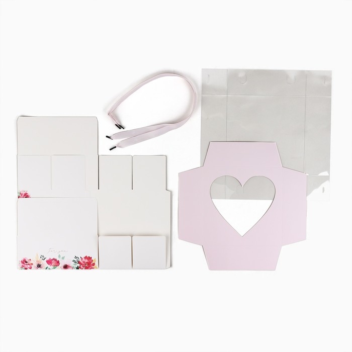 Коробка для цветов с формовым вкладышем и PVC крышкой «Цветы для тебя», 23.5 х 23.5 х 15 с Коробка для цветов с формовым вкладышем и PVC крышкой «Цветы для тебя», 23.5 х 23.5 х 15 с