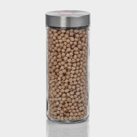 Банка стеклянная для хранения сыпучих продуктов Доляна &laquo;Премиум&raquo;, 700 мл, 20&times;8 см, с металлической крышкой