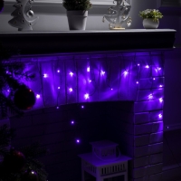 Гирлянда «Бахрома» 1.8 × 0.5 м, IP20, тёмная нить, 48 LED, свечение фиолетовое, 8 режимов, 220 В Гирлянда «Бахрома» 1.8 × 0.5 м, IP20, тёмная нить, 48 LED, свечение фиолетовое, 8 режимов, 220 В