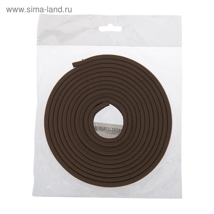 Уплотнитель резиновый ТУНДРА, профиль Е, размер 4х9 мм, коричневый, в упаковке 6 м Уплотнитель резиновый ТУНДРА, профиль Е, размер 4х9 мм, коричневый, в упаковке 6 м