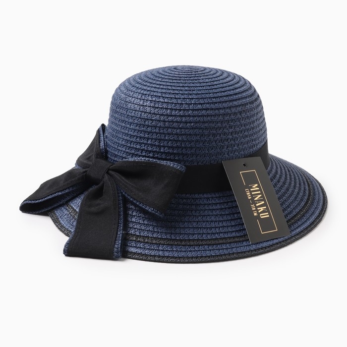 Шляпа для девочки MINAKU Шляпа для девочки MINAKU "Модница", цвет синий, р-р 52