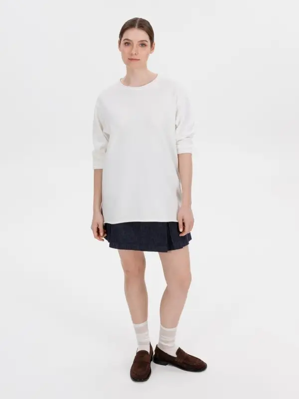 Лонгслив унисекс Siluetti Fuori, молочно-белый, размер S/M