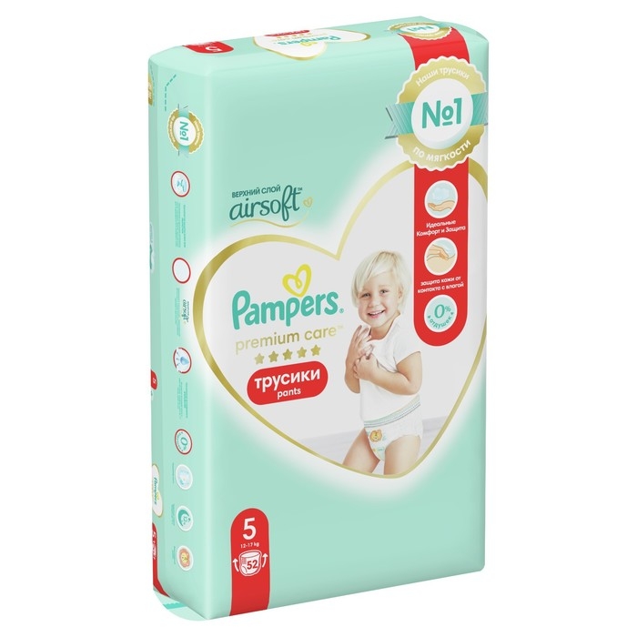 Подгузники-трусики Pampers Premium Care, 12-17 кг, 52 шт. Подгузники-трусики Pampers Premium Care, 12-17 кг, 52 шт.