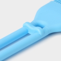 Кисть Доляна &laquo;Дуэт&raquo;, силикон, 27,5&times;5&times;1,5 см, цвет голубой