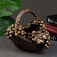 Подставка под бутылку "Корзина с виноградом" бронза с позолотой, 20х25х22см Подставка под бутылку "Корзина с виноградом" бронза с позолотой, 20х25х22см