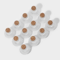 Набор баночек стеклянных для специй с пробковой крышкой Доляна &laquo;Парфе&raquo;, 50 мл, 5,5&times;7 см, 12 шт