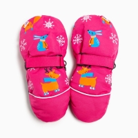 Варежки детские, цвет ярко-розовый, размер 13 (2-5 лет)