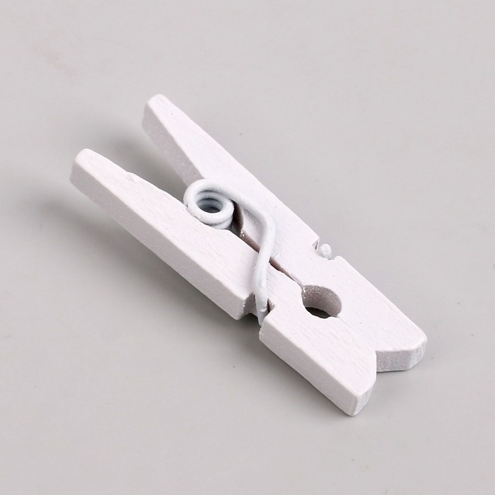 Набор прищепок для декора 50 шт., белые — 2,5 см Набор прищепок для декора 50 шт., белые — 2,5 см