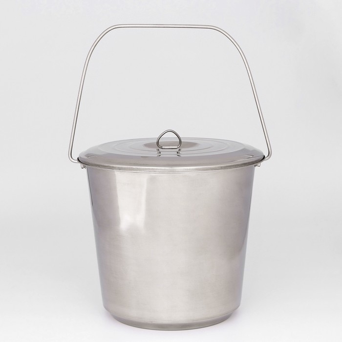 Ведро с крышкой, 19 л, мерная шкала, нержавеющая сталь Ведро с крышкой, 19 л, мерная шкала, нержавеющая сталь