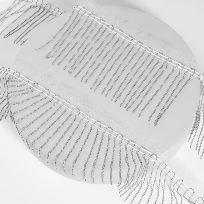 Тесьма декоративная &laquo;Бахрома&raquo;, металлизированная, 10 см, 4,5 &plusmn; 0,5 м, цвет белый