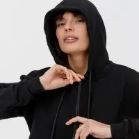 Толстовка унисекс оверсайз на молнии Zippy Terry, черная, размер XL/XXL