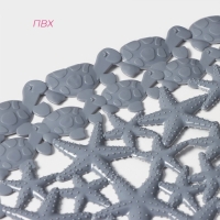 Коврик противоскользящий в ванну на присосках Доляна &laquo;Прибрежье&raquo;, 38&times;66 см, цвет серый