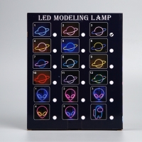 Неоновая вывеска «Планета» 30 x 17.5 см, батарейки AAx3 (не в комплекте) + USB, свечение розово-синее Неоновая вывеска «Планета» 30 x 17.5 см, батарейки AAx3 (не в комплекте) + USB, свечение розово-синее