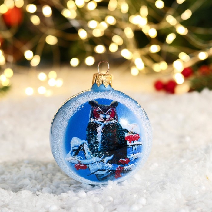 Шар новогодний Шар новогодний "Филин" 8 см