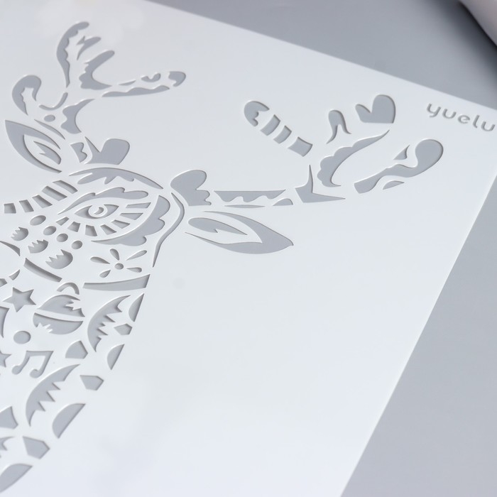 Трафарет пластик Трафарет пластик "Олень в стиле мехенди" 29х20,8 см