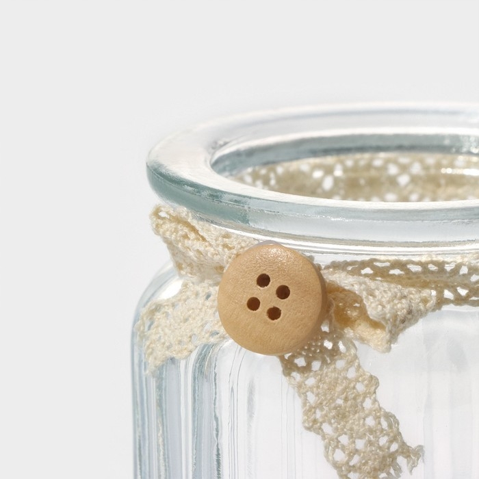 Банка стеклянная для хранения сыпучих продуктов Доляна &laquo;Ёжик в золотом&raquo;, 230 мл, 7,8&times;15 см, с керамической крышкой