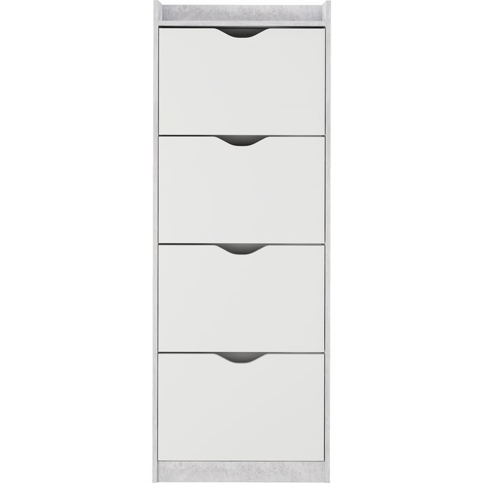 Обувница 64Б, 600х250х1620, Белое сияние/Цемент светлый