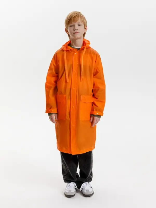 Дождевик детский RainDrop Kids, оранжевый, 8 лет (рост 118-128)